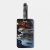 アフガンハウンドスノウイそりに乗るクリスマスデコール ラゲッジタグ (裏面縦)