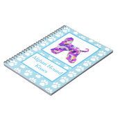 アフガンハウンドッグキスシルエットブルーPPY&B ノートブック (左側)