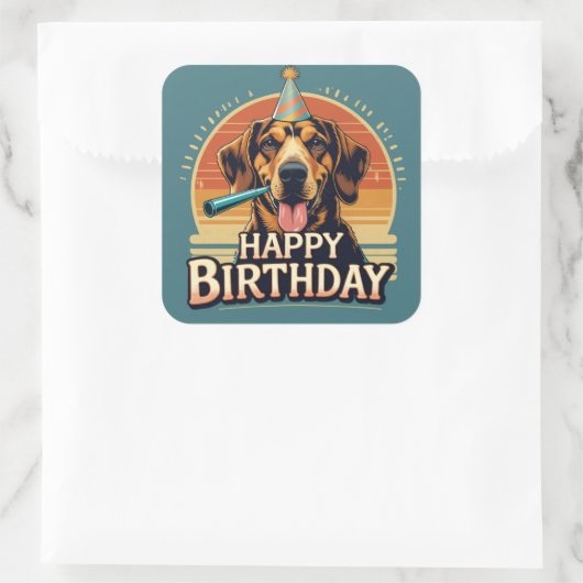 アフガンハウンドドカラフルッグ スクエアシール (バッグ)