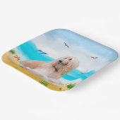 アフガンハウンドドグオンビーチ ペーパープレート (傾斜あり)