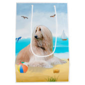 アフガンハウンドドグオンビーチ ミディアムペーパーバッグ (裏面)