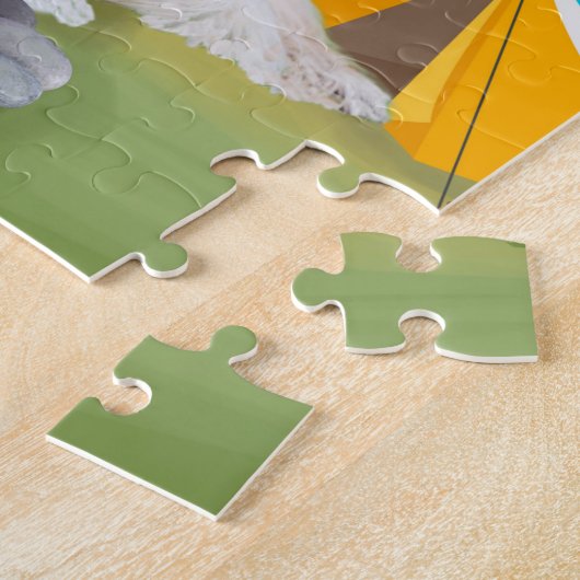 アフガンハウンドドッグキャンプ ジグソーパズル (側面)