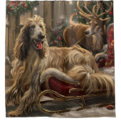 アフガンハウンドドッグクリスマスフェスティバル シャワーカーテン (正面)