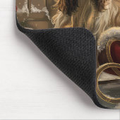 アフガンハウンドドッグクリスマスフェスティバル マウスパッド (コーナー)