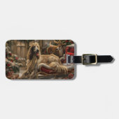 アフガンハウンドドッグクリスマスフェスティバル ラゲッジタグ (正面横)