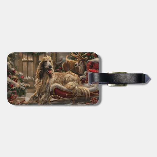 アフガンハウンドドッグクリスマスフェスティバル ラゲッジタグ (裏面横)