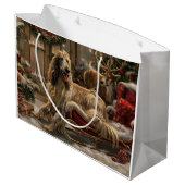 アフガンハウンドドッグクリスマスフェスティバル ラージペーパーバッグ (裏面アングル)