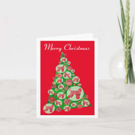 アフガンハウンドドッグシルエットクリスマスツリーレッド カード
