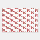 アフガンハウンドドッグシルエットレッドウメリーーフマス ラッピングペーパーシート (正面3)