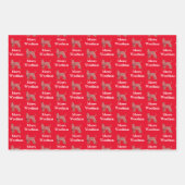 アフガンハウンドドッグシルエットレッドウメリーーフマス ラッピングペーパーシート (正面)