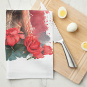 アフガンハウンドドッグママフローラ キッチンタオル (四つ折り)