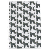 アフガンハウンドドッグ&ポーシルエットグリッドホワイト ミディアムペーパーバッグ (裏面)