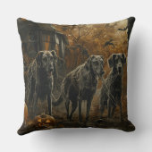 アフガンハウンドハロウィーンナイトドギーディライト クッション (裏面)