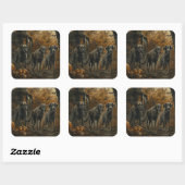 アフガンハウンドハロウィーンナイトドギーディライト スクエアシール (シート)