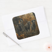 アフガンハウンドハロウィーンナイトドギーディライト スクエアシール (封筒)