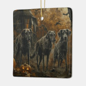 アフガンハウンドハロウィーンナイトドギーディライト セラミックオーナメント (左)