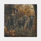 アフガンハウンドハロウィーンナイトドギーディライト マグネット (正面)