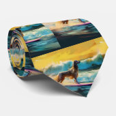 アフガンハウンドビーチサーフィン絵画ズ ネクタイ (ロール)