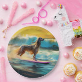 アフガンハウンドビーチサーフィン絵画ズ ペーパープレート (パーティー)