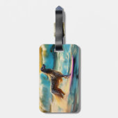 アフガンハウンドビーチサーフィン絵画ズ ラゲッジタグ (裏面縦)