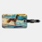 アフガンハウンドビーチサーフィン絵画ズ ラゲッジタグ (裏面横)
