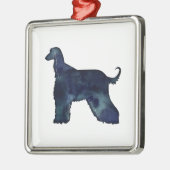 アフガンハウンドブラックウォーターカラーシルエット メタルオーナメント (左)