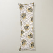 アフガンハウンドブラックマスク絵を描レッドのペットドッグアート ボディピロー (裏面 (縦))