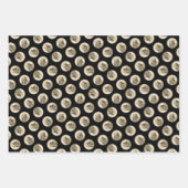 アフガンハウンドブラックマスク絵を描レッドのペットドッグアート ラッピングペーパーシート (正面3)