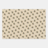 アフガンハウンドブラックマスク絵を描レッドのペットドッグアート ラッピングペーパーシート (正面)