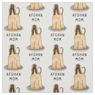 アフガンハウンドママAfghan Mom (fawn)かわいい犬ママ ファブリック
