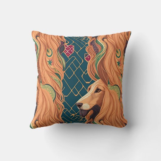 アフガンハウンドモザイクカラフルパタパーソナライズされたーン クッション (裏面)