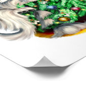 アフガンハウンドリーチゴールドミノブルークリーム ポスター (角)