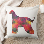 アフガンハウンド幾何学模様シルエット数々の クッション (ブランケット)