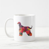 アフガンハウンド幾何学模様シルエット数々の コーヒーマグカップ (左)