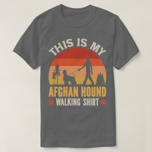 アフガンハウンド歩く Tシャツ (デザイン正面)