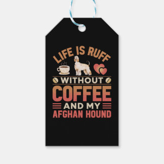 アフガンハウンド犬とコーヒー ギフトタグ