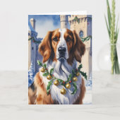 アフガンハウンド犬のクリスマスグリーティング カード (正面)