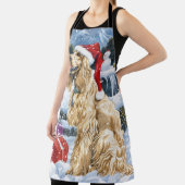 アフガンハウンド犬の冬ワンダーランドクリスマスジョイ エプロン (インサイチュ)