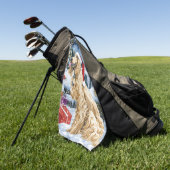 アフガンハウンド犬の冬ワンダーランドクリスマスジョイ ゴルフタオル (グリーン)