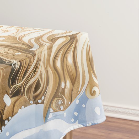 アフガンハウンド犬の冬ワンダーランドクリスマスジョイ テーブルクロス (インサイチュ)