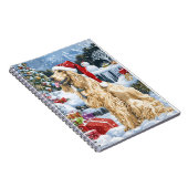 アフガンハウンド犬の冬ワンダーランドクリスマスジョイ ノートブック (右側)