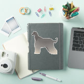 アフガンハウンド犬の品種サイドビューシルエット シール (iPadカバー)