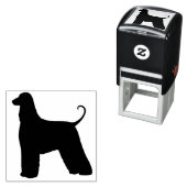 アフガンハウンド犬の毛のシルエット セルフインキングスタンプ (インサイチュ)