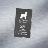 アフガンハウンド犬の毛のシルエット マグネット名刺 (インサイチュ)