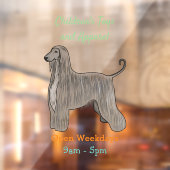 アフガンハウンド犬の漫画イラストレーション ウィンドウサイン (シート2)