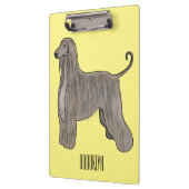 アフガンハウンド犬の漫画イラストレーション クリップボード (左)