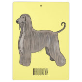 アフガンハウンド犬の漫画イラストレーション クリップボード (裏面)