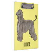 アフガンハウンド犬の漫画イラストレーション クリップボード (右)