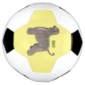 アフガンハウンド犬の漫画イラストレーション サッカーボール (回転)