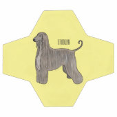 アフガンハウンド犬の漫画イラストレーション サッカーボール (フラット)